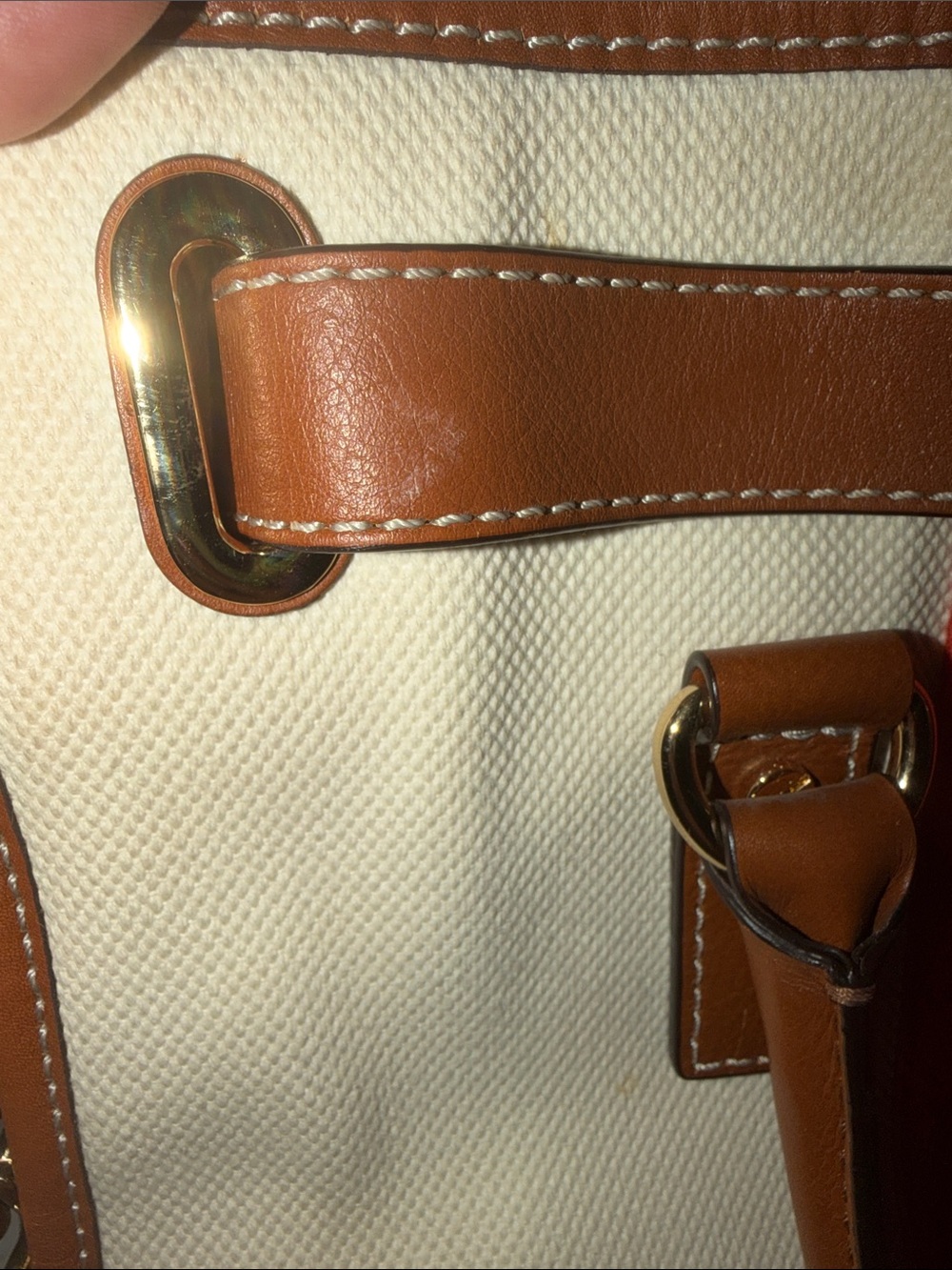 Michael Kors Cream Hamilton canvas satchel - Picture 6 of 13